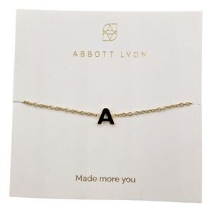 Abbott Lyon Little Luxe Letter A Bracelet Gold Black SA1728